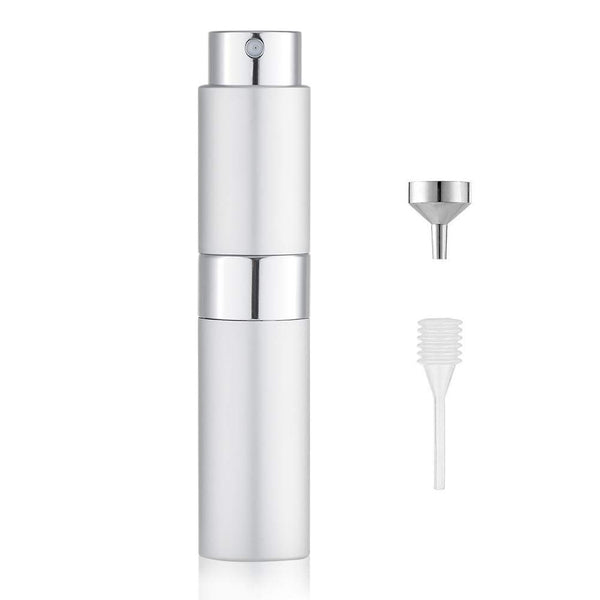 LISAPACK 8ML Atomizer Perfume Spray Bottle | Travel, Empty Refillable Cologne Dispenser, Portable Sprayer (Silver)