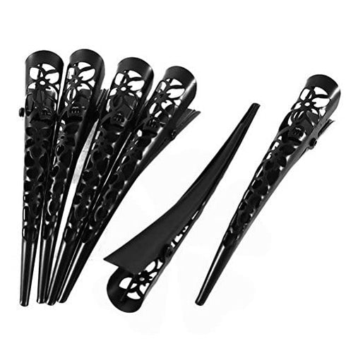 Uptell Single Spring Hollow Out Hair Clips, 6 Pcs Black Alligator Barrette Duckbill for Women
