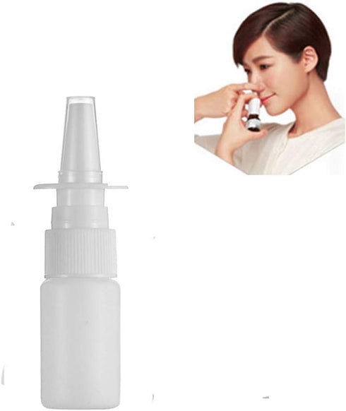 20ML White Empty Plastic Nasal Spray Bottles - Refillable Pump Sprayer for Saline Water Wash Applications, Pack of 5