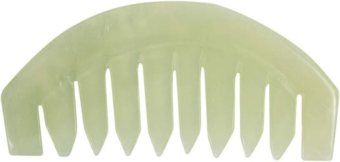 Janedream Jade Stone Gua Sha Comb - Traditional Massage Tools for Scalp and Facial Therapy