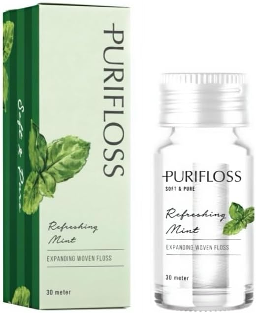 Premium Expanding Woven Dental Floss, PTFE & PFAS Free, Refreshing Mint, Vegan & Cruelty Free, 2-Month Supply (33yd)