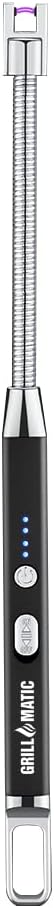 Windproof Rechargeable Flexible Neck Electronic Butane Free Lighter - Lithium Ion, USB Grill Lighter