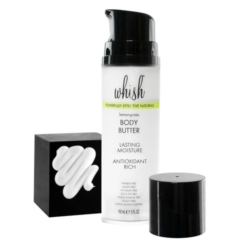 Whish Beauty Body Butter for Women, Moisturizing Lotion for Dry Skin, Lemongrass, 5 fl oz