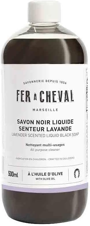 Fer à Cheval All Purpose Cleaner, Lavender Scented Liquid Black Soap for Multi-Surface Cleaning, 500ml