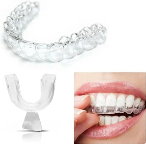 Zhuluck 4 Pcs Transparent Mouth Guard Silicone Grinding Guard Teeth Whitening Tray Sleeping Gum Shield for Sports