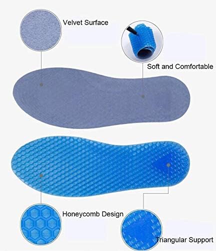 1 Pair Blue Silicone Gel Reusable Honeycomb Full Length Non Slip Comfort Sports Insole, Air Cushion Damping Shoe Pad