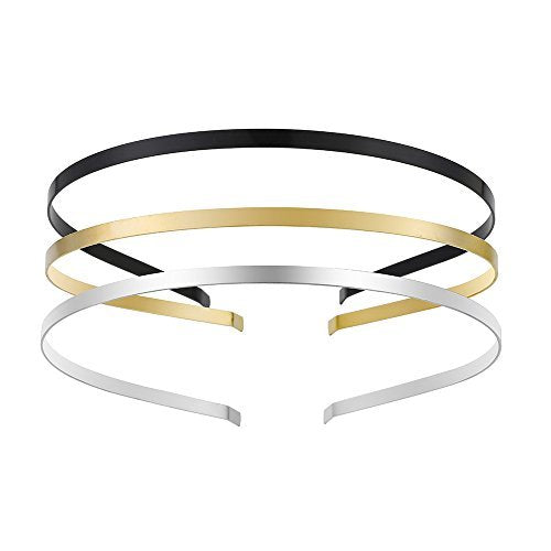 Womens Metal Headbands Pack of 12 - 3 Colors Black Gold Silver Plated Hairbands