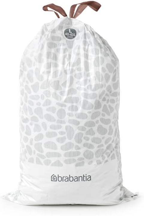 L/10.6-12 (40 Brabantia PerfectFit Trash Bags (Size Gal) Thick Plastic Trash Can Liners with Drawstring Handles Bags)