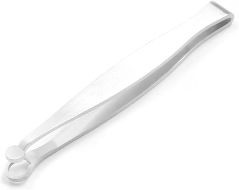 Precision Nose Hair Tweezer, Stainless Steel Round Head Grooming Scissor for Safely Trim Nose and Ears (Silver A)