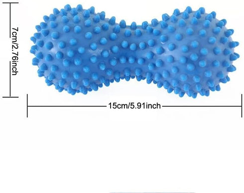 SquEqu 2 Pack Peanut Massage Ball Roller Spiky Double Lacrosse Balls Trigger Point for Stress Reflexology Foot Muscle
