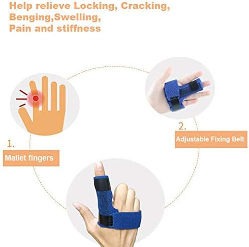 Trigger Finger Splint - Adjustable Brace for Straightening Curved, Bent, Locked Finger, Thumb Support for Right Hand