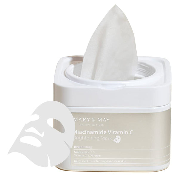 Mary&May Niacinamide Vitamin C Brightening Mask 30ea | Cica Sheet Mask, Korean Skincare, Vitamin C Mask Sheet | EWG