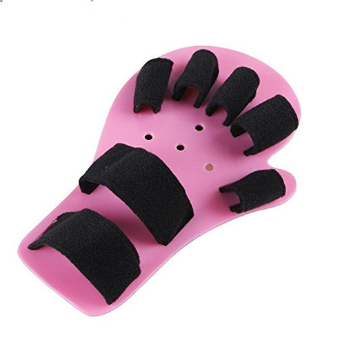 Child Finger Separator, Kids Hand Wrist Orthosis Splint for Polio Rehabilitation Exercise (Pink:1-4 Years)