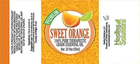 Healing Solutions - (2 Pack) Sweet Orange Essential Oil - Pure Orange Essential Oil for Diffuser, Skin Therapeutic Grade - 0.66 oz - Sweet Orange Oil - Aromatherapy Oils