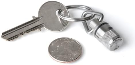 GUS Micro Pill Fob, Made in USA, Stainless Steel Keychain Pill Holder, Holds Two Emergency Aspirin