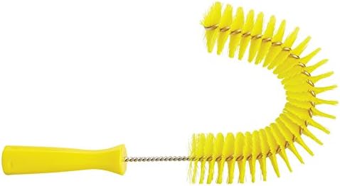 Vikan 53726 Hook Brush, 14.17-Inch Curved BPA-Free Cleaner for Pipe, Tube, and Gutter, Compatible with Vikan Poles