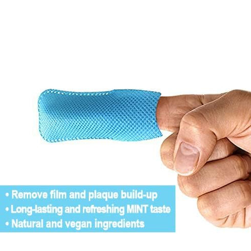 Niusmile Finger Teeth Wipes, 24 Disposable Oral Brush Ups, Portable Pack, Latex Free, Mint Flavor