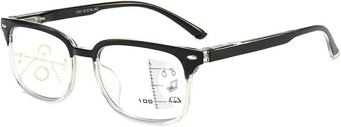 Progressive Multifocus Reading Glasses for Women and Men, Blue Light Blocking, Grey, 2.5X