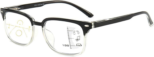 Progressive Multifocus Reading Glasses - Blue Light Blocking for Women Men, Grey 2.0X