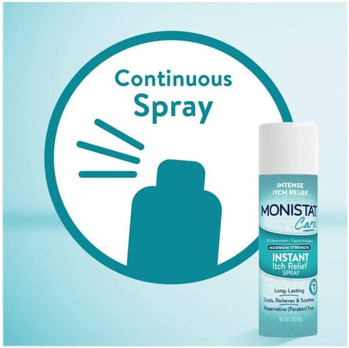 Monistat Instant Itch Relief Spray for Women, Maximum Strength Feminine Care, 2 oz (Pack of 3)