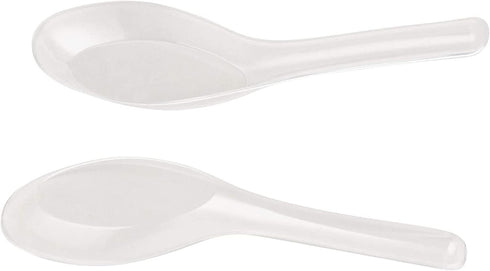 Juvale 200 Pack Disposable Chinese Soup Spoons, Clear Plastic Utensils for Ramen, Pho