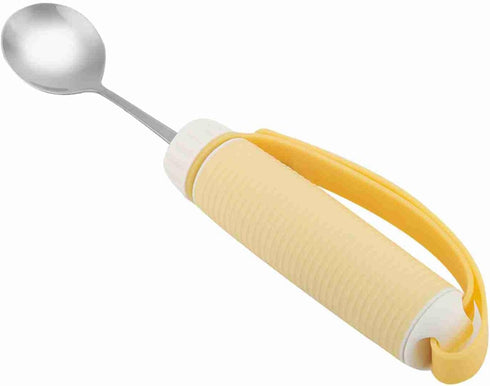 Oumefar Easy Grip Eating Aids Spoon, Disabled Utensil Stainless Steel Fork Arthritis