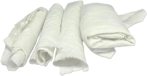 Recycled White Sheeting Rags - Lint Free Rag for All Cleaning Purposes, Shop Bulk Wipes in Bag, Cotton Linen Fabric