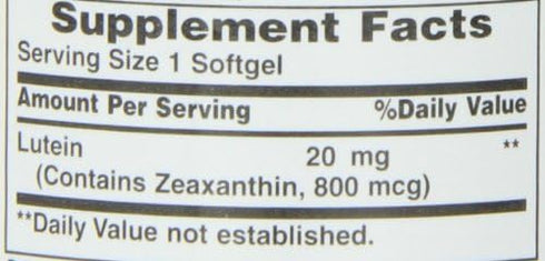 Nature's Bounty Lutein 20 mg - 40 Softgels (Pack of 2)