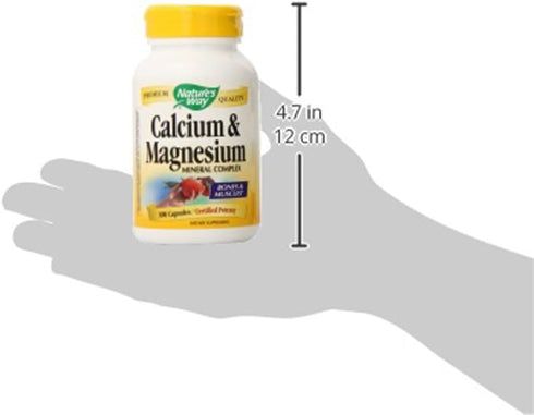 Nature's Way Calcium & Magnesium Mineral Complex, 100 Capsules - Supports Bone Health*, 750 mg per serving