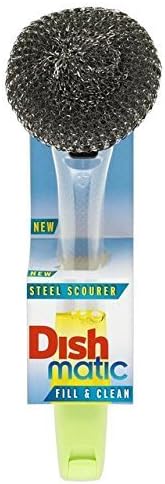 Filable Washing Up Brush With Steel Scourer by Dishmatic by Dishmatic