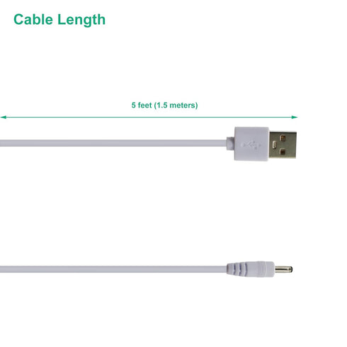 PDEEY Charger Replacement for 7AM2M Toothbrush AM110 / AM105, USB DC Charging Cable 5 FT, White