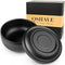 QSHAVE Stainless Steel Shaving Bowl with Lid, 4 Inch Diameter Large Deep Size in Matte Black Chrome Coating