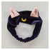 Ziper Cute Cat Usagi Moon Cosmetic Hairband - Shower Headband, Blue
