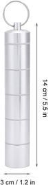 Drug Holder, Aluminum Alloy Waterproof Pill Key Chain Container with Key Ring for Outdoor Activities, Daily Use,