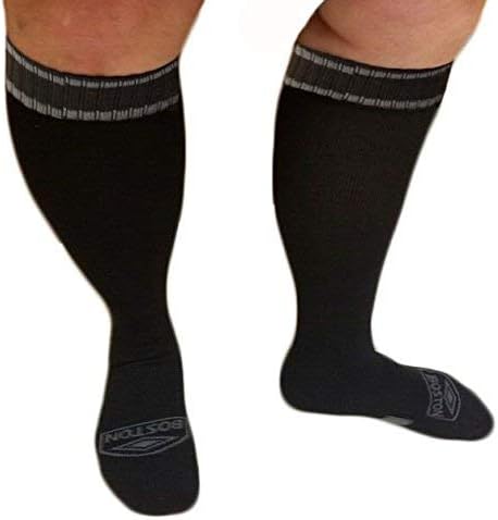 Compression Socks for Women XWide Calf - Knee High Firm Gradient Support, Plus Size Cotton Hosiery, Black