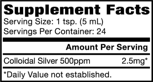 Natural Path Silver Wings Colloidal Silver 500ppm Immune Support Supplement, 4 fl. oz. Dropper