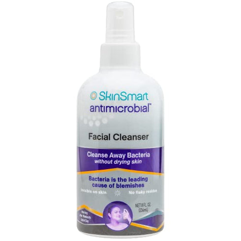 SkinSmart Facial Cleanser for Acne, 8 oz Spray Bottle, Targets Bacteria for Active Teenage Athletes