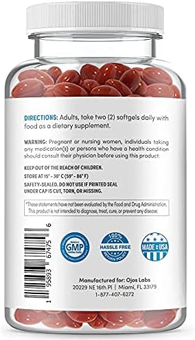 Eye Vitamins - AREDS 2 Formula with Lutein & Zeaxanthin for Macular Health - Vision Supplements for Adults, 180 Softgels