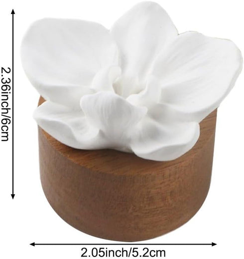 Vobumix Essential Oil Passive Flower Diffuser Mini Ceramic Essential Oil Small Diffuser Phalaenopsis Porcelain