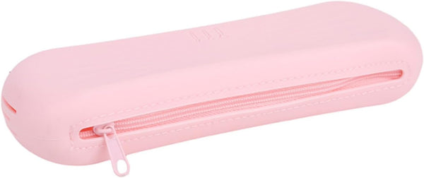 Silicone Travel Makeup Brush Holder, Makeup Bag, Silicone Makeup Case, Brush Travel Case (Pink), SILICONEBAG_001