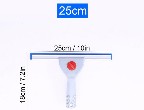 25cm 10in Blue Window & Glass Cleaning Squeegee - Non-Slip Handle for Shower Glass Door and Tile Cleaning
