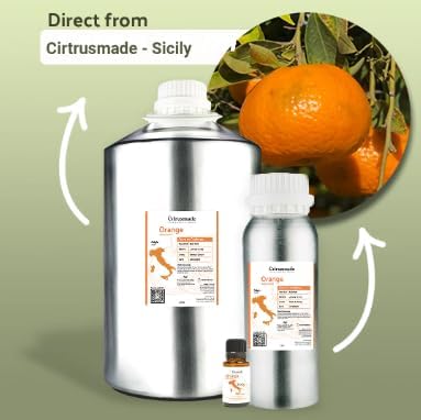 Orange Essential Oil - Direct from Citrusmade in Sicily- Pure Essential Oils for Diffusers and Aromatherapy - 100% Pure Therapeutic Grade (15ml)