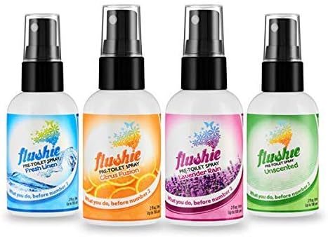 Flushie Pre-Toilet Spray for Poop - Travel Size Bathroom Deodorizer, Unscented, 4oz