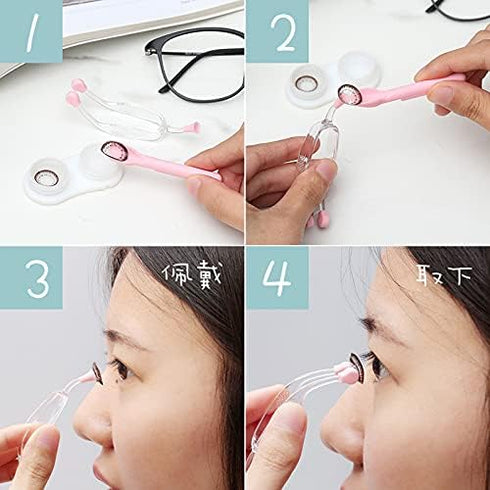 MUDOR Soft Contact Lens Remover Tool, Contact Lens Insertion Tool with Tweezers and Soft Scoop for Travel Home Use