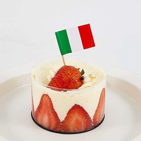 JAVD CYPS 100 Pcs Italy Flag Toothpick Flags, Mini Stick Cupcake Toppers for Party Decoration and Celebration