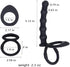 HAOSOAH 2-in-1 5.12 Inch 2.3 oz Dual Cock Ring with Anal Plug, Silicone Design, Length, (Black)
