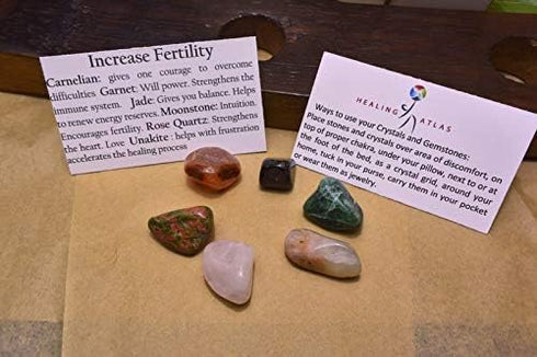 Healing Atlas Fertility Crystals Kit - Boost Pregnancy Chances, Enhance Fertility Naturally Fertility Gemstone Kit