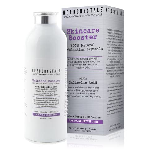 NeedCrystals Microdermabrasion Crystals, DIY Face Scrub with Salicylic Acid, 8 oz Natural Exfoliator
