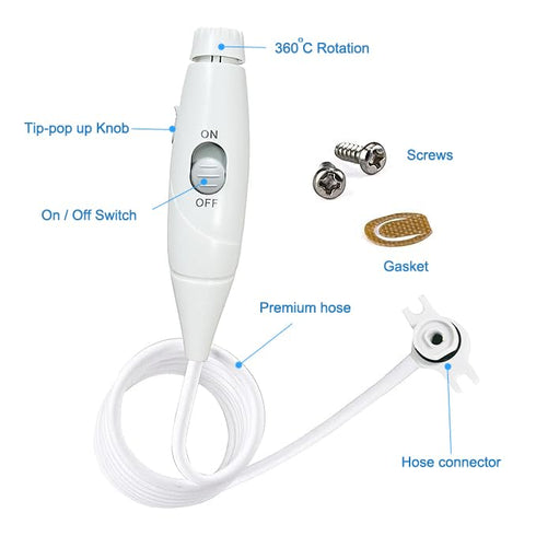 Oral Hygiene Accessories Replacement Hose and Handle Parts for Waterpik Water Flosser Models WP-100, WP-300, WP-660