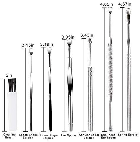 BetyBedy Ear Cleansing Tool Set, 7 Pcs Ear Pick Kit with Storage Box and Small Cleaning Brush